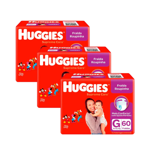 Pacotes Fralda Huggies Roupinha Supreme Care G Unidades Clubinho