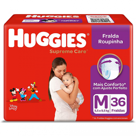 Fralda Huggies Supreme Care Roupinha M 36 Unidades