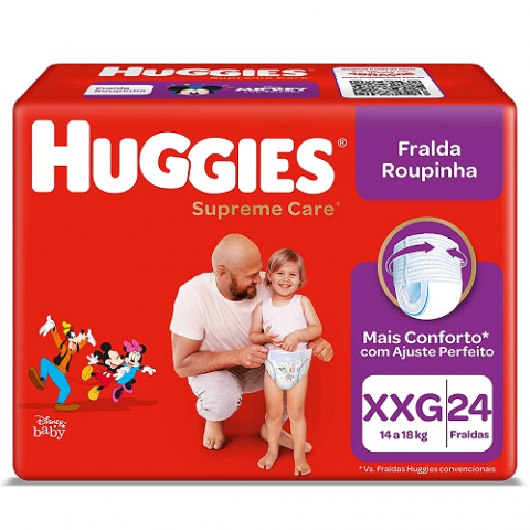 Fralda Huggies Roupinha Supreme Care XXG 24 unidades