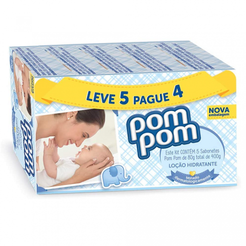 Kit Sabonete Hidratante Pom Pom 5 Unidades