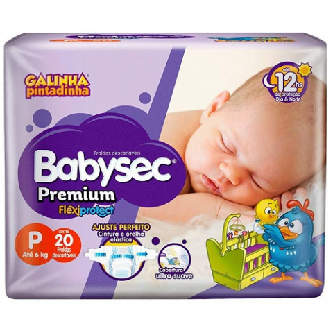 Fralda Babysec Premium Galinha Pintadinha P 20 Unidades