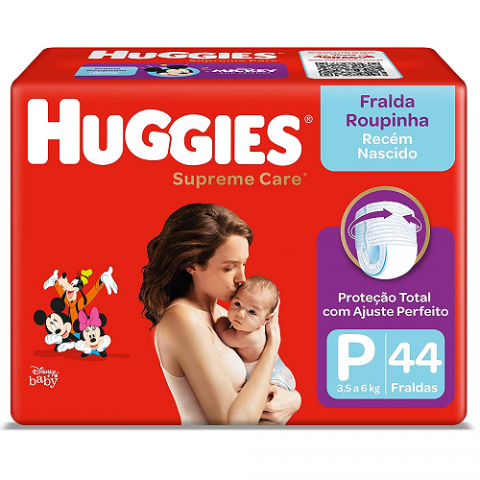 Fralda Huggies Roupinha Supreme Care P 44 Unidades