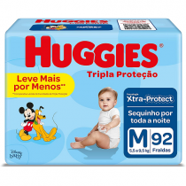 Fralda Huggies Tripla Proteção M 92 Unidades