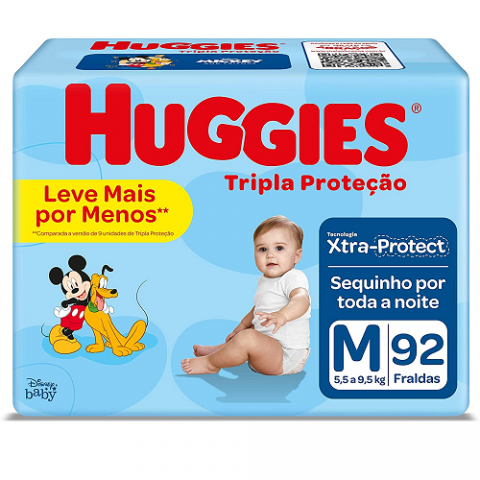 Fralda Huggies Tripla Proteção M 92 Unidades