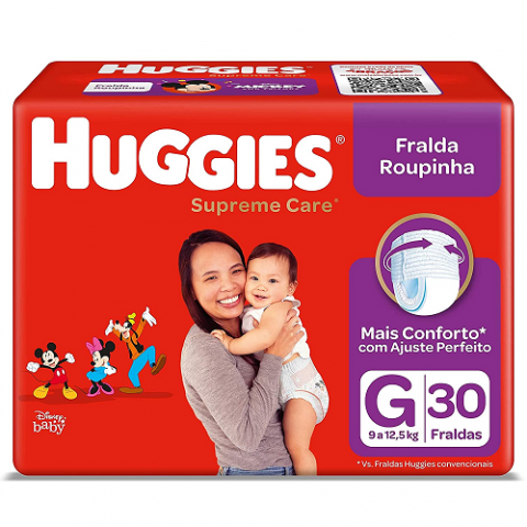 Fralda Huggies Roupinha Supreme Care G 30 unidades