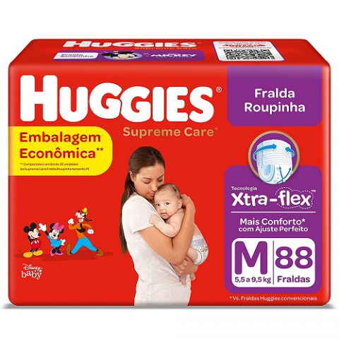 Fralda Huggies Roupinha Supreme Care M 88 Unidades