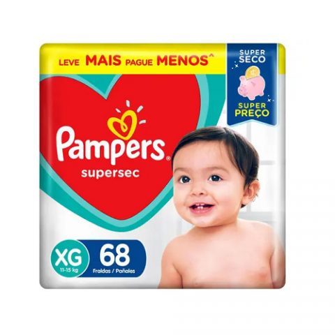 Fralda Pampers Supersec XG 68 Unidades