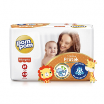 Fralda Pom Pom Derma Protek M 48 Unidades