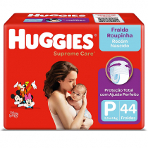 Fralda Huggies Supreme Care Roupinha P 44 Unidades