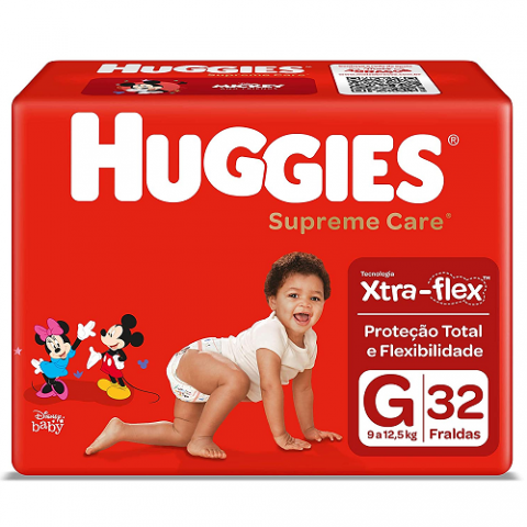 Fralda Huggies Supreme Care G 32 Unidades