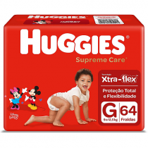 Fralda Huggies Supreme Care G 64 Unidades