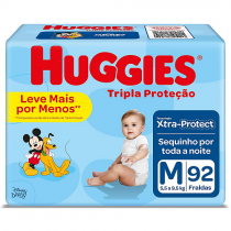 Huggies Fralda Tripla Proteção M 92 Unidades