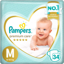 Fralda Pampers Premium Care M 34 Unidades