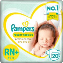 Fralda Pampers Premium Care RN+ 20 Unidades