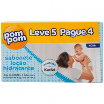 Kit Sabonete Pom Pom Loção Hidratante 5 unidades