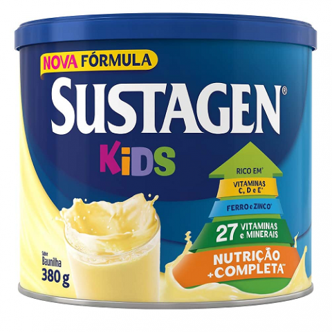 Lata Sustagen Kids Complemento Alimentar Baunilha 350g