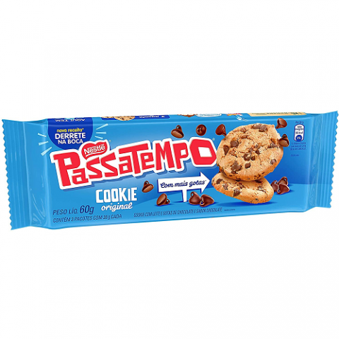 Cookie Passatempo Leite Com Gotas De Chocolate 60g