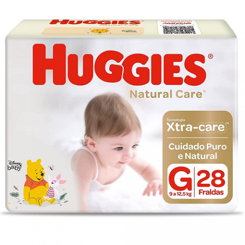 Fralda Huggies Natural Care G 28 Unidades