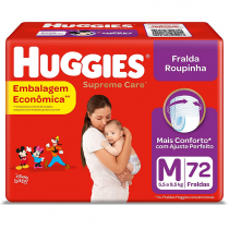 Fralda Huggies Roupinha Supreme Care M 72 Unidades