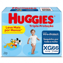 Fralda Huggies Tripla Proteção XG 66 Unidades