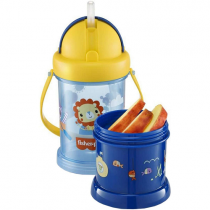 Copo Fisher Price com Porta Snack Playful Azul Summer Sky