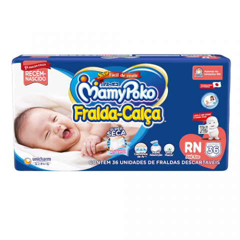 Fralda-Calça MamyPoko Recém-Nascido 36 Unidades