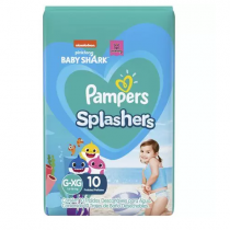 Fralda Pampers Splashers Baby Shark XG 10 Unidades