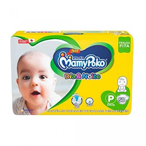 Fralda Fita Dia e Noite Mamypoko P 50 Unidades