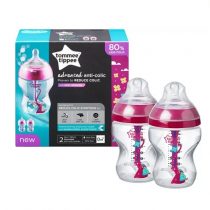 Kit 2 Mamadeiras Tommee Tippee Advanced Anti-cólica 260ml Rosa