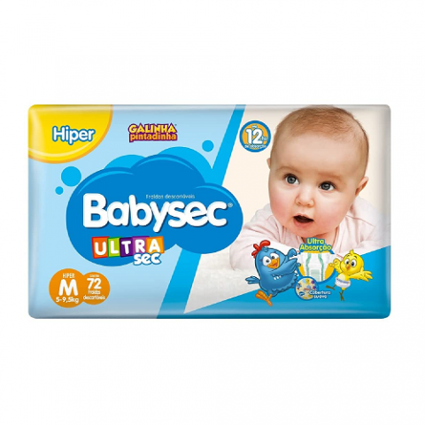 Fralda Babysec Ultrasec Galinha Pintadinha 72 unidades