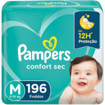 Fralda Pampers Confort Sec M 196 unidades