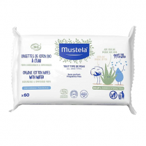 Toalhas Umedecidas de Algodão Mustela BIO 60 Unidades