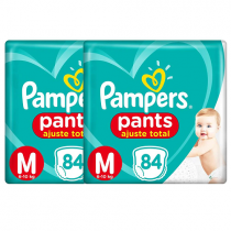 2 Pacotes Fralda Pampers Pants Ajuste Total M 84 Unidades