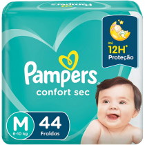 Fralda Pampers Confort Sec M 44 unidades