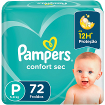 Fralda Pampers Confort Sec P 72 Unidades