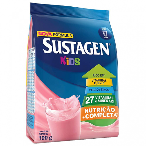 Sustagen Kids Complemento Alimentar Morango Sachê 190g