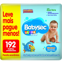 Lenço Umedecido Babysec Galinha Pintadinha 192 Unidades