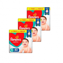 Kit Fralda Pampers Supersec G 240 Unidades