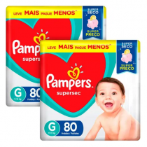 Kit Fralda Pampers Supersec Tam. G 160 Unidades