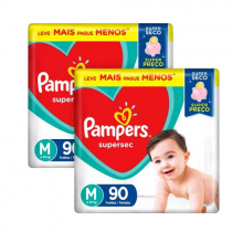 Kit Fralda Pampers Supersec Tam. M 180 Unidades