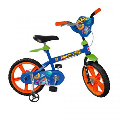 Bicicleta Aro 14 Power Game com Rodinhas –  Bandeirante