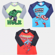 Camiseta Infantil Manga Longa Marvel Vingadores UV50+