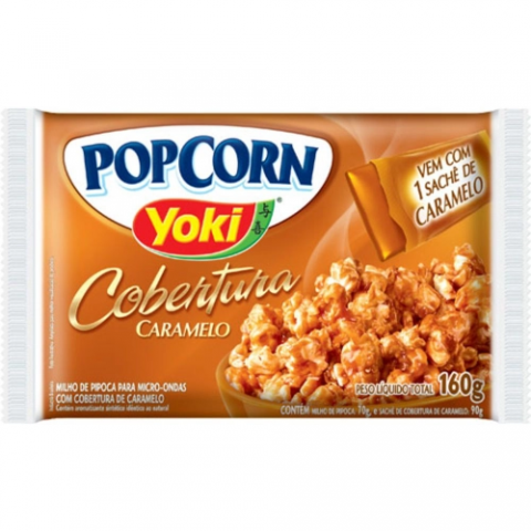 Popcorn Micro Cobertura Caramelo Yoki 160g