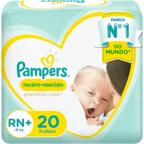 Fralda Pampers Premium Care RN+ 20 Unidades