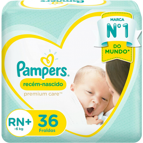 Fralda Pampers Premium Care RN+ 36 Unidades