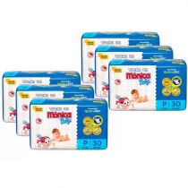 Kit Fralda Turma da Mônica Baby P 180 Unidades
