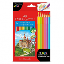 Lápis de Cor EcoLápis 12 Cores + 6 Neon – Faber Castell