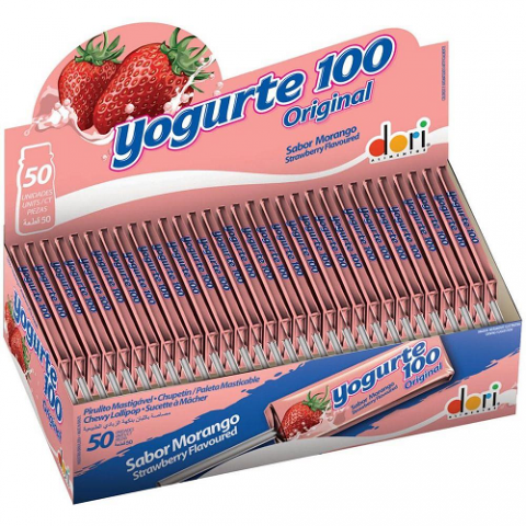 Pirulito Mastigável Yogurte 100 com 50 unidades Dori