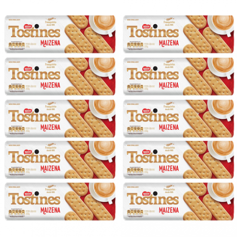 10 Pacotes Biscoito Maisena Tostines 200g