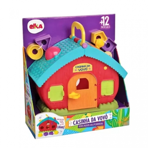 Brinquedo Educativo Casinha da Vovó Encaixe Formas Elka